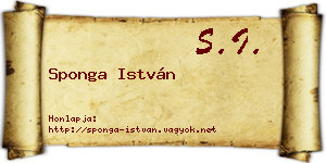 Sponga István névjegykártya